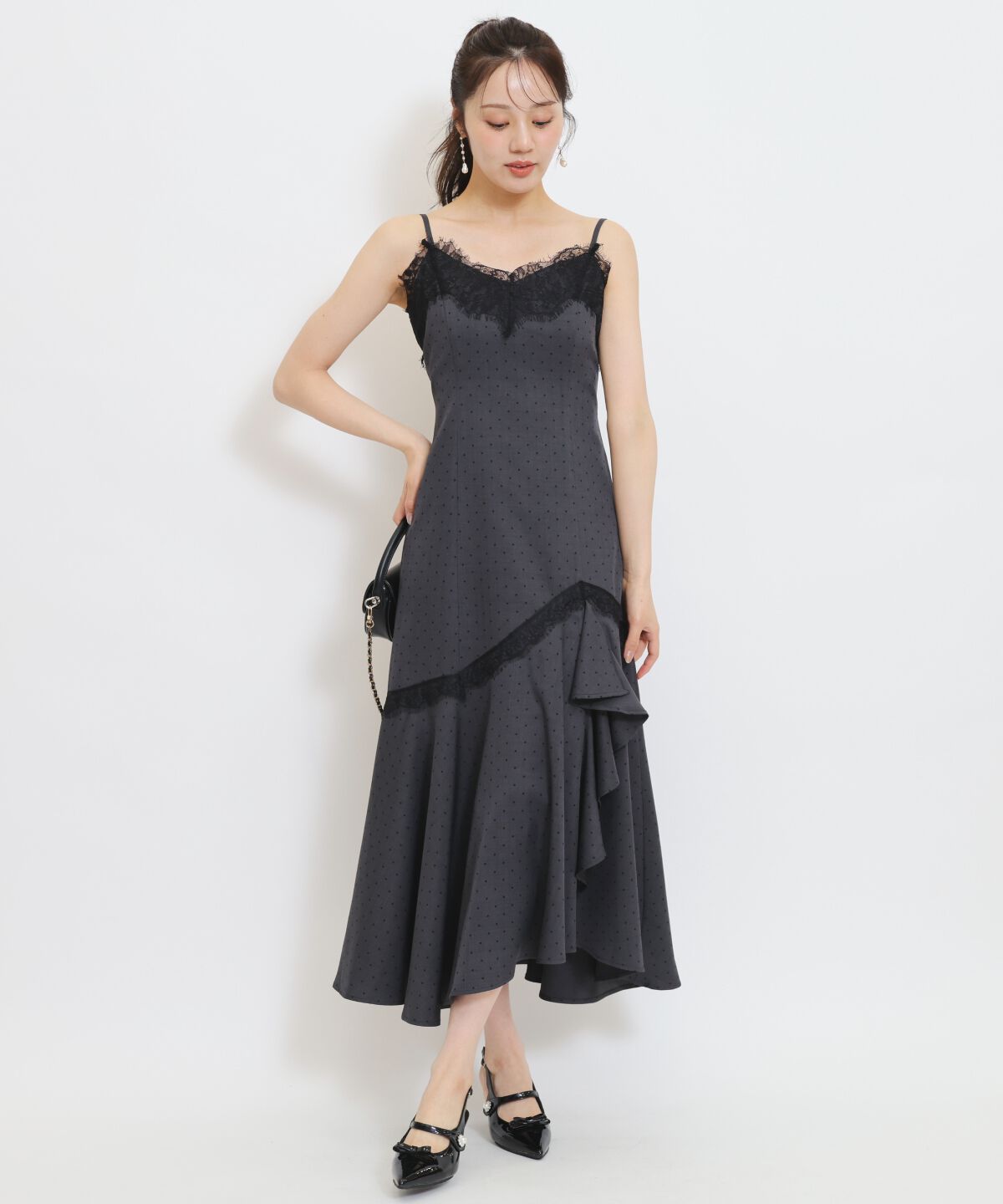 WILLSELECTION「レーストリムラッフルキャミワンピース」|ワンピース|