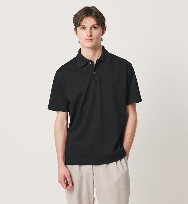UNITED ARROWS「タック ジャージ ポロシャツ」|Tシャツ・カットソー|BLACK