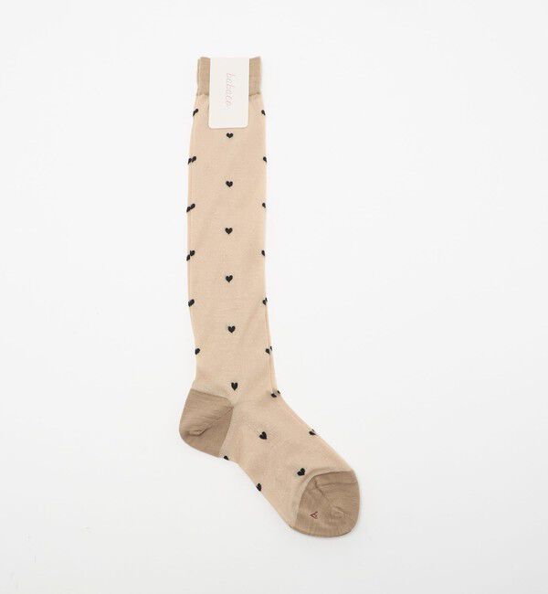 UNITED ARROWS「＜babaco＞ハート シアー ハイソックス」|ソックス|BEIGE