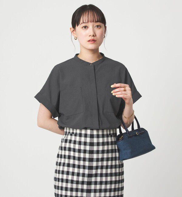 UNITED ARROWS green label relaxing「Breeze Cool ポケット シャツ マシンウォッシャブル 吸水速乾 通気性 UVカット」|シャツ・ブラウス|DK.GRAY