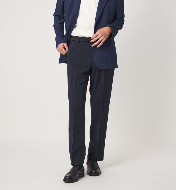 UNITED ARROWS green label relaxing「A+ air ポリエステル ピンヘッド スタンダード アジャスター スラックス -ストレッチ・通気性-」|スラックス|NAVY