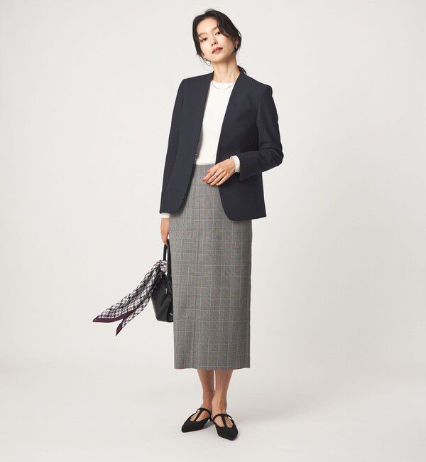UNITED ARROWS green label relaxing「［size SHORT/TALLあり］ライト ダブルクロス ノーラペル ジャケット」|ノーカラージャケット|