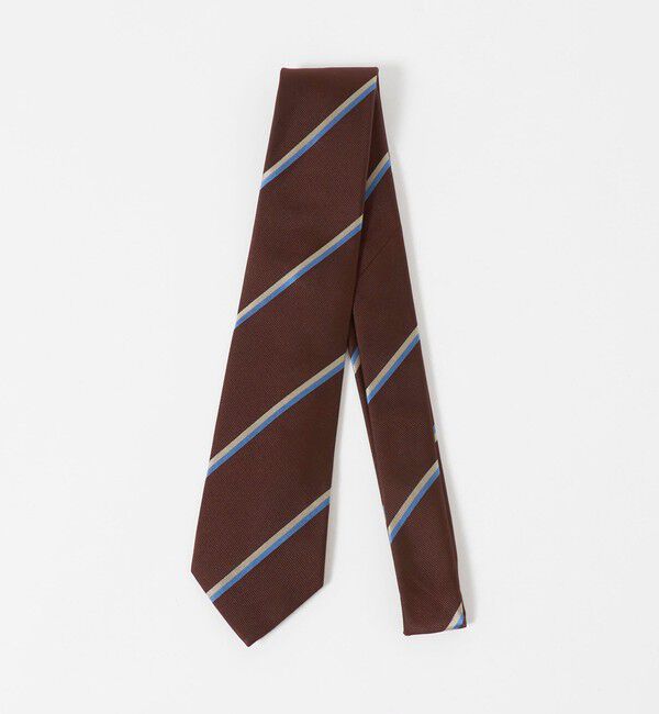 UNITED ARROWS green label relaxing「GLR シルク3 8.0cm ストライプ1 ネクタイ」|ネクタイ・蝶ネクタイ|DK.BROWN