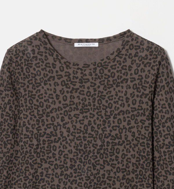 BEAUTY&YOUTH UNITED ARROWS「コットン レオパードプリント ロングスリーブ シアーカットソー」|Tシャツ・カットソー|