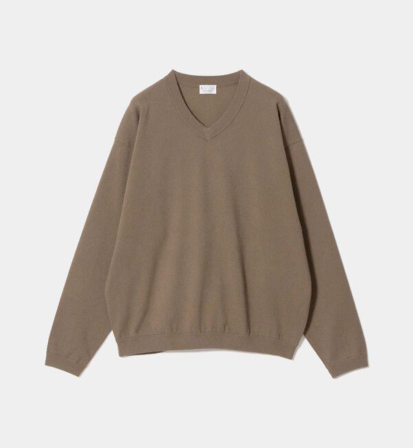 BEAUTY&YOUTH UNITED ARROWS「KNITEE フェザー コットン Vネック ニット Tシャツ ウォッシャブル」|ニット・セーター|