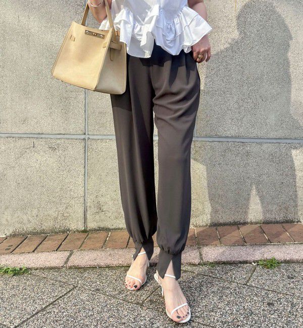 NOLLEY'S「【WEB＆一部店舗限定カラー】《セットアップ対応》ジョーゼットジョガーパンツ」|チノ|チャコールグレー