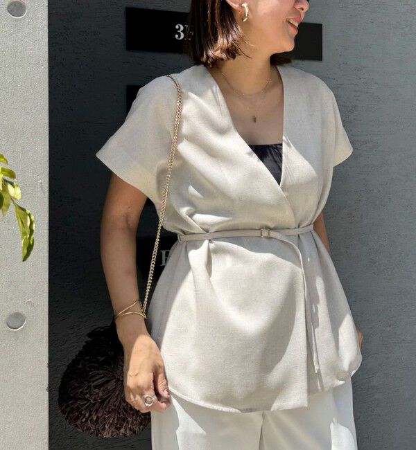 NOLLEY'S sophi「ウォッシャブルスラブメッシュフレンチジレ」|ベスト・ジレ|ベージュ