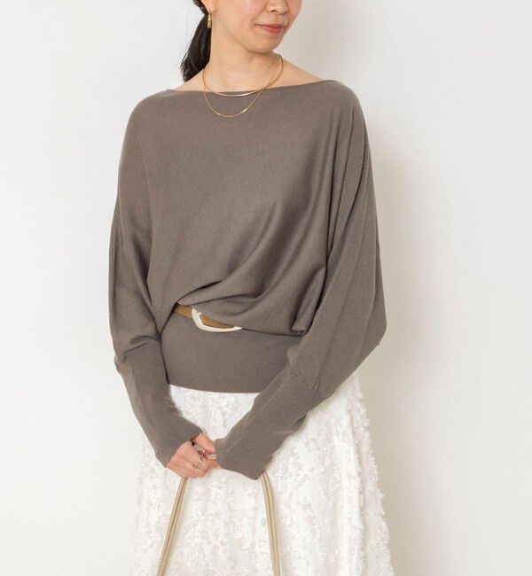 NOLLEY'S sophi「【BECシリーズ】【一部WEB限定カラーアイテム】ドレープドルマンプルオーバー」|ニット・セーター|カーキ