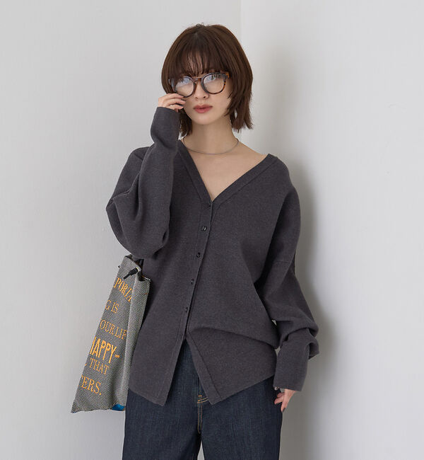 Rouge vif「【追加2/新色登場】変形オーバールーズニットカーディガン【予約】」|カーディガン|