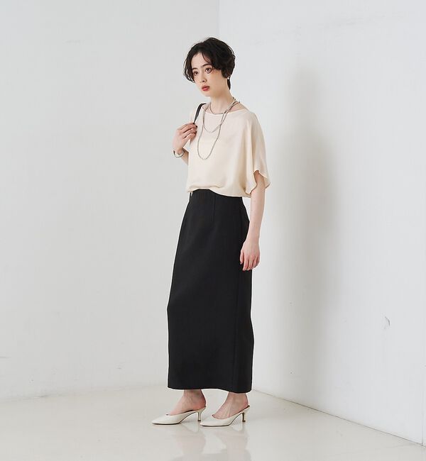 Rouge vif「【セットアップ対応】キュプラフィブリルアシンメトリーブラウス」|シャツ・ブラウス|