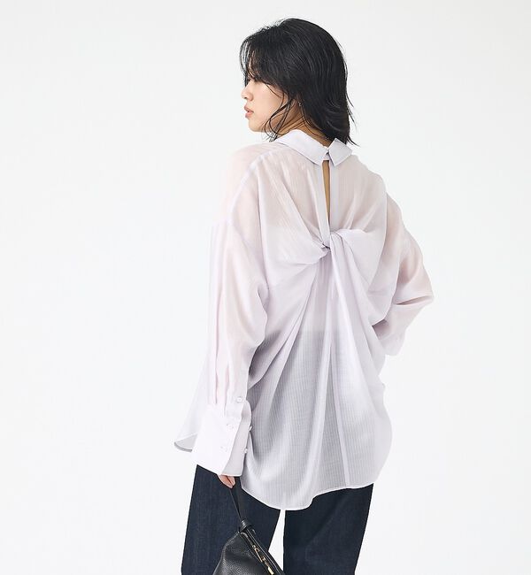 Rouge vif「【2026SS新柄登場】大人気バックツイストストライプシアーシャツ」|シャツ・ブラウス|