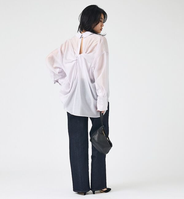 Rouge vif「【2026SS新柄登場】大人気バックツイストストライプシアーシャツ」|シャツ・ブラウス|