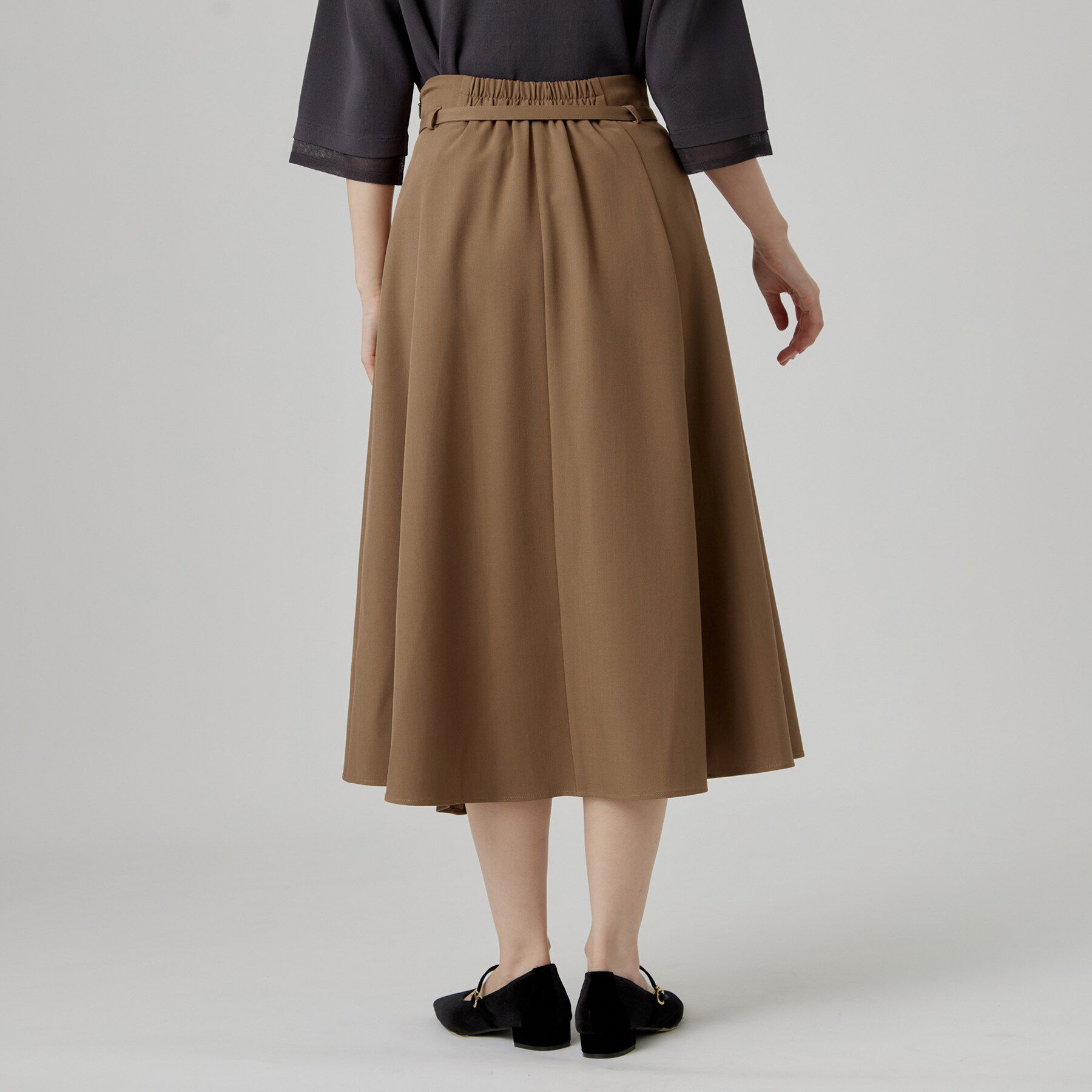 grove「ラッフルフレアベルト付スカート」|スカート|