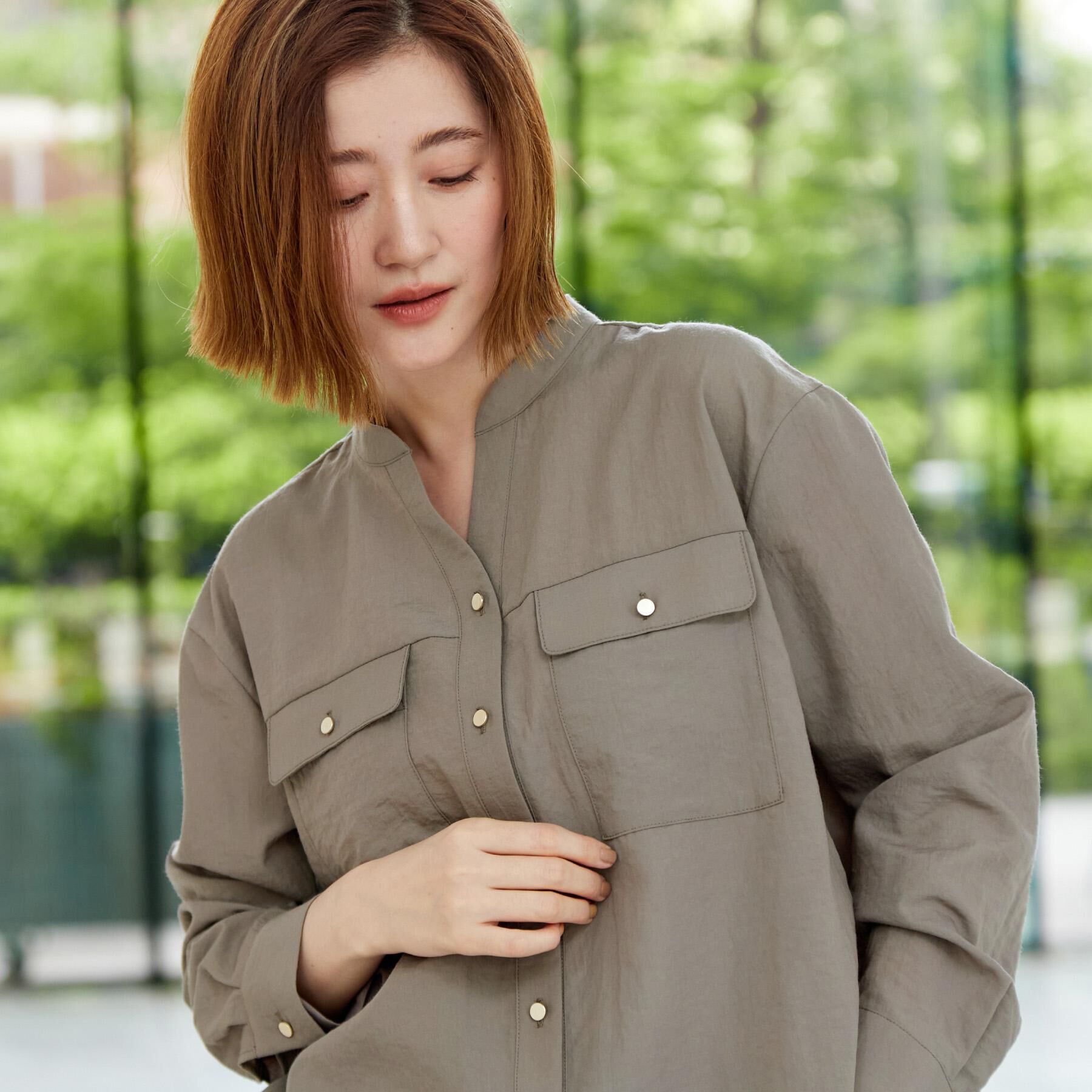 grove「ワークポケット付スキッパーシャツ」|シャツ・ブラウス|