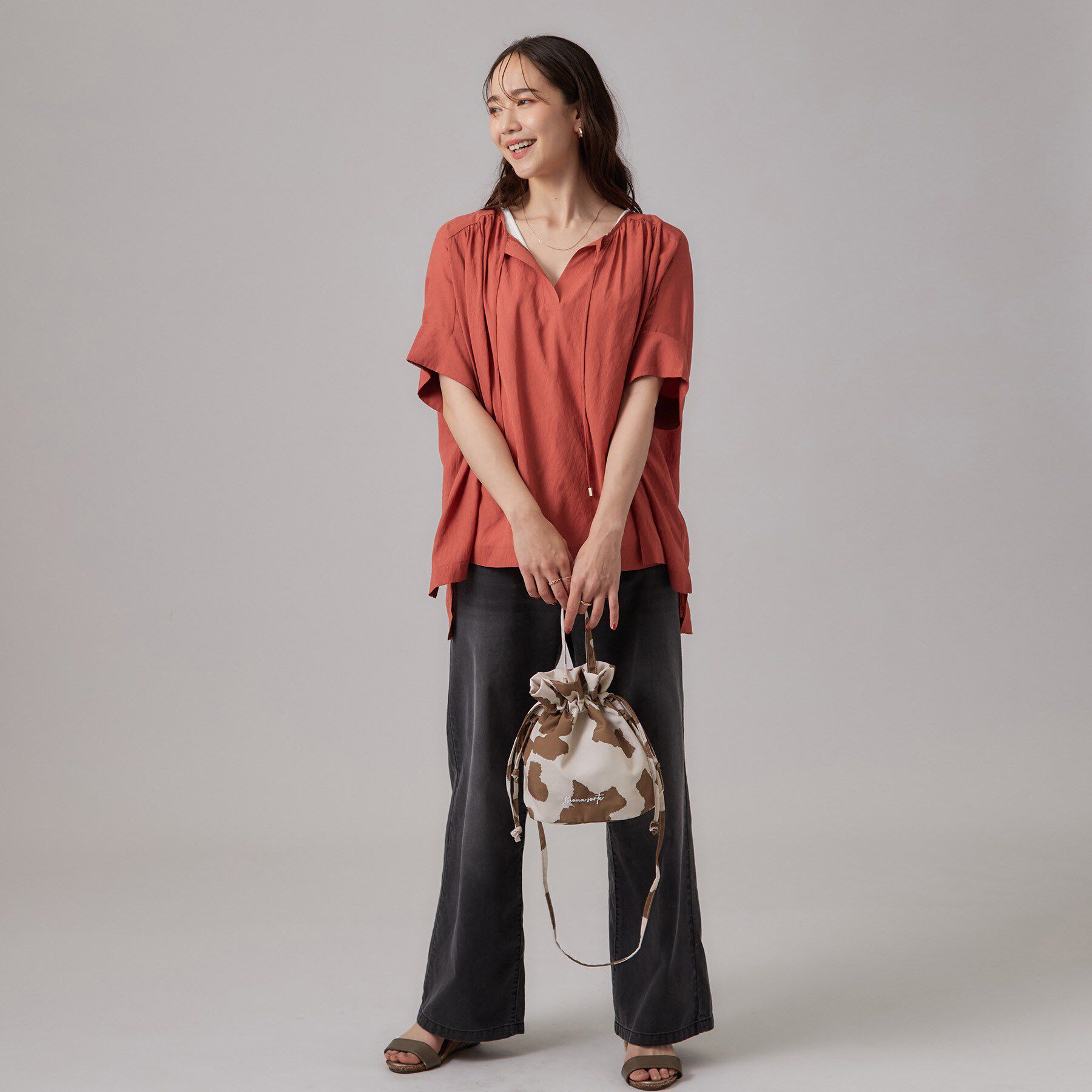 SHOO･LA･RUE「アソートプリント巾着バッグ」|ショルダー・メッセンジャー|
