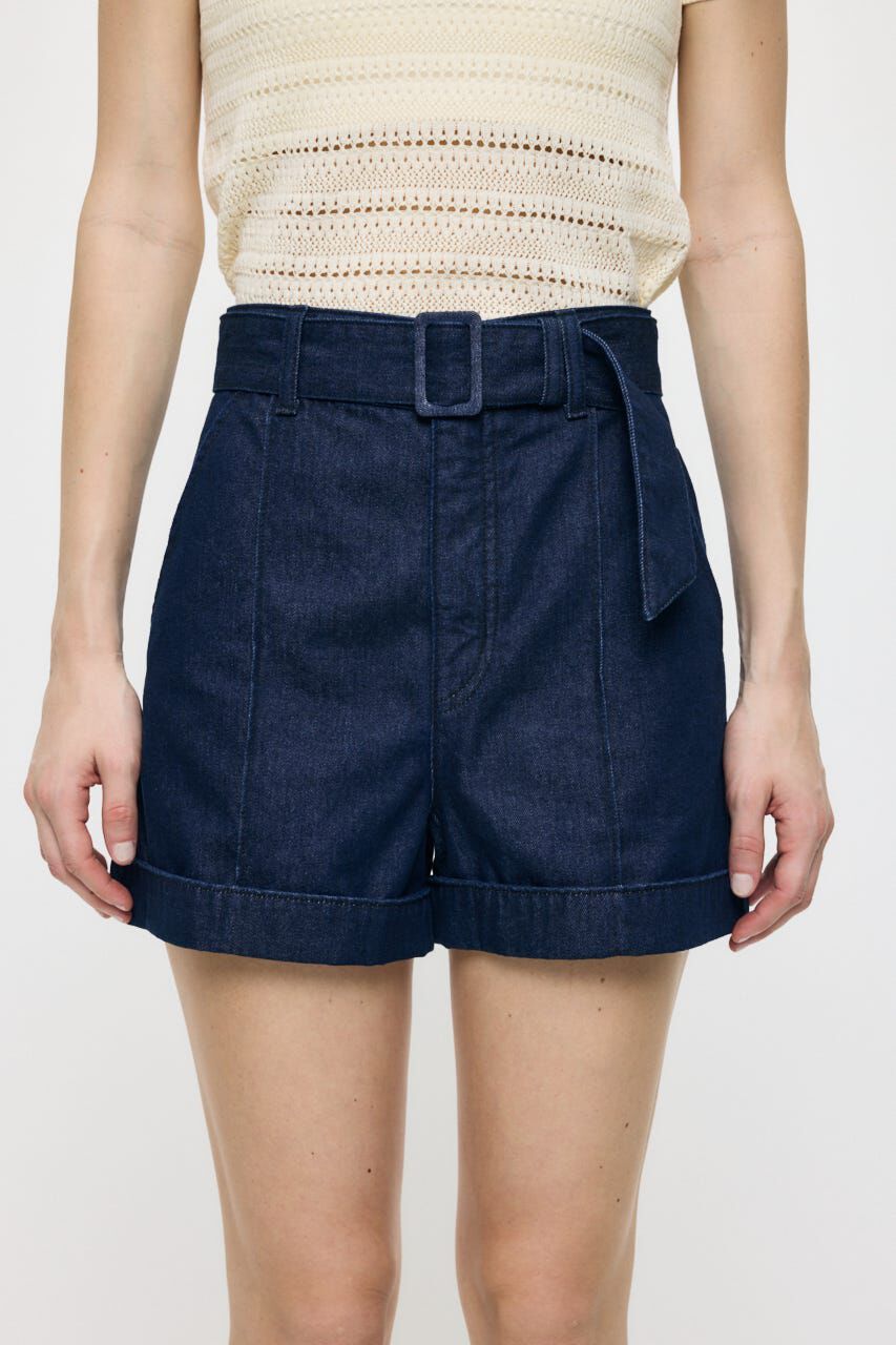 MOUSSY「BELTED DENIM ショーツ」|デニム|One Wash1