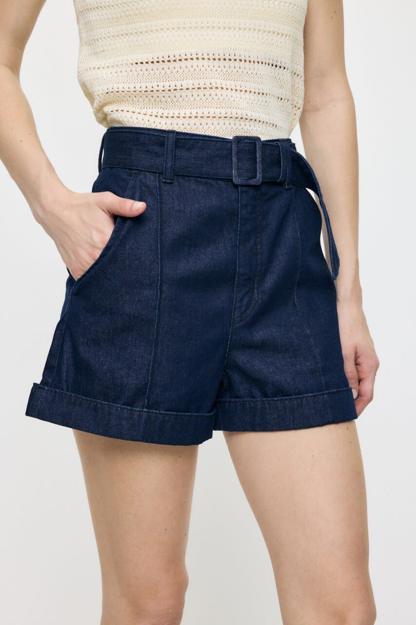 MOUSSY「BELTED DENIM ショーツ」|デニム|