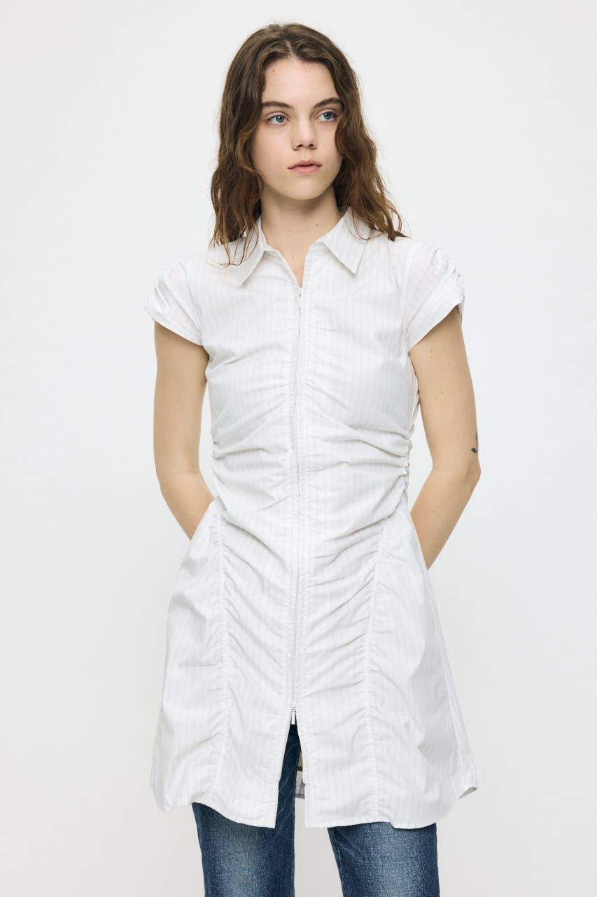 MOUSSY「GATHER SHIRT MINI ドレス」|ワンピース|