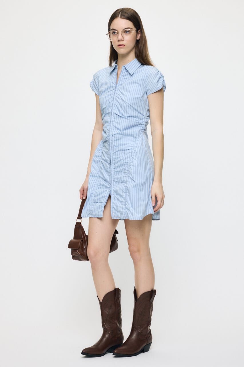 MOUSSY「GATHER SHIRT MINI ドレス」|ワンピース|