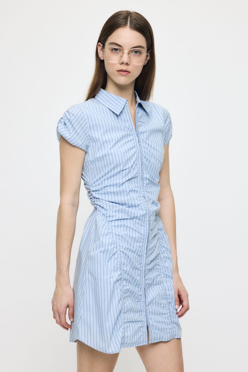 MOUSSY「GATHER SHIRT MINI ドレス」|ワンピース|