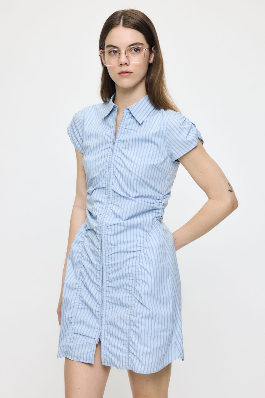 MOUSSY「GATHER SHIRT MINI ドレス」|ワンピース|
