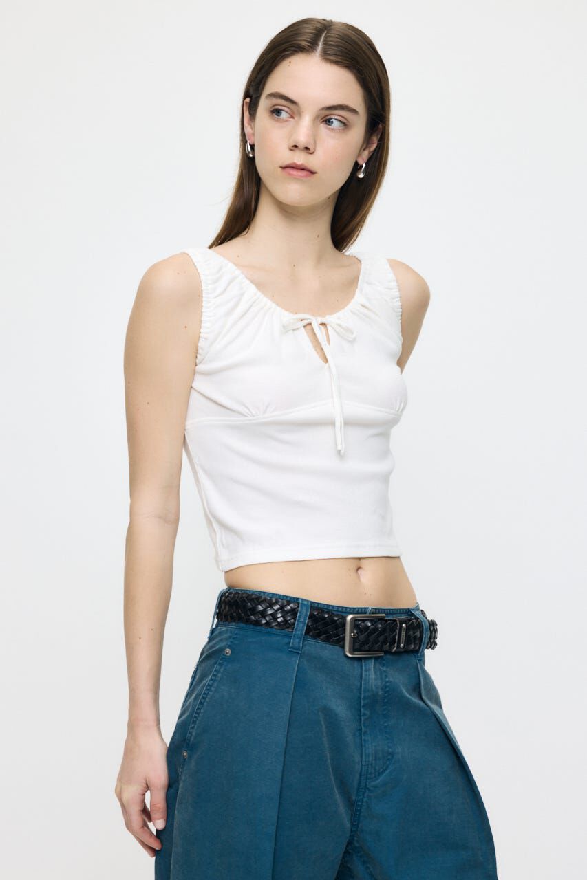 MOUSSY「GATHER SLEEVELESS トップス」|タンクトップ|