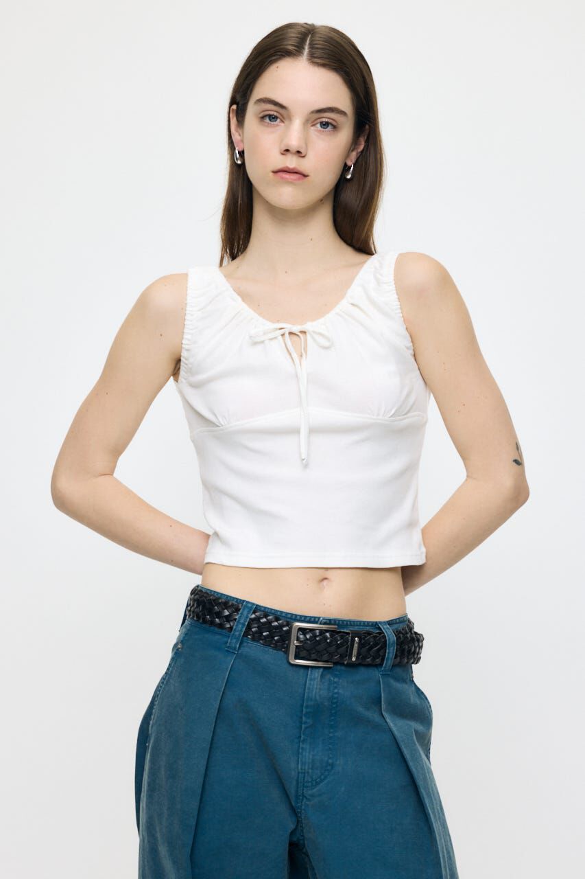 MOUSSY「GATHER SLEEVELESS トップス」|タンクトップ|