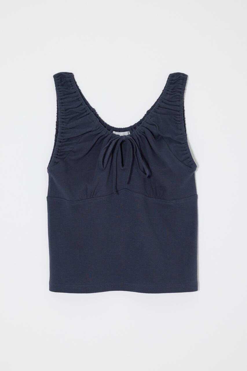 MOUSSY「GATHER SLEEVELESS トップス」|タンクトップ|BLU