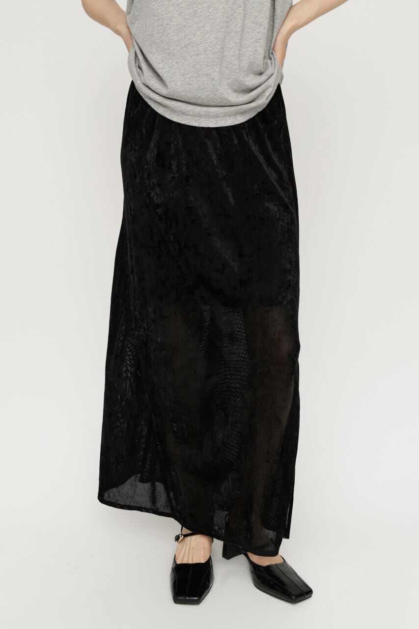 SLY「SHEER CHENILLE ロングスカート」|スカート|BLK