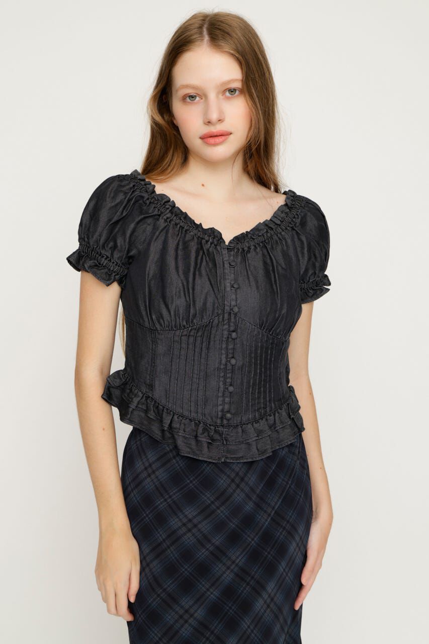SLY「PUFF SLEEVES WOVEN トップス」|シャツ・ブラウス|BLK