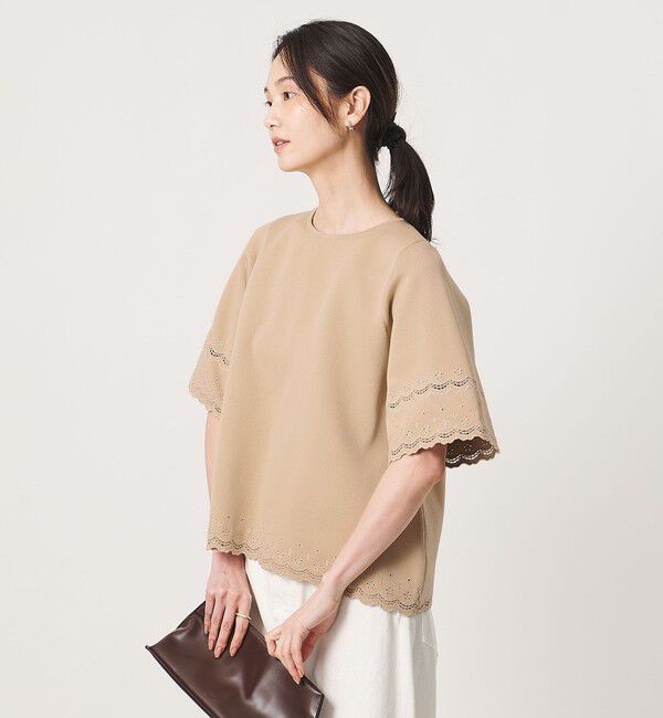 UNITED ARROWS「カットワーク スカラップ プルオーバー ニット ‐ウォッシャブル‐」|ニット・セーター|