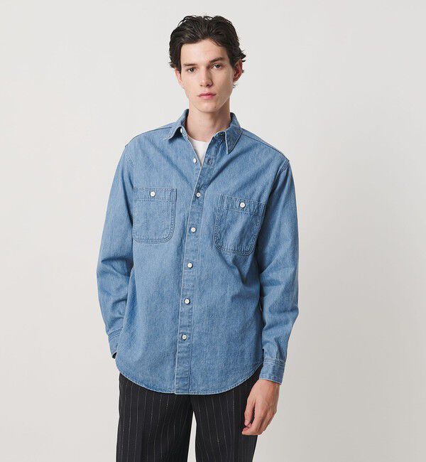 UNITED ARROWS「デニム オーバーシャツ「 SLOW &　」」|シャツ・ブラウス|LT.BLUE