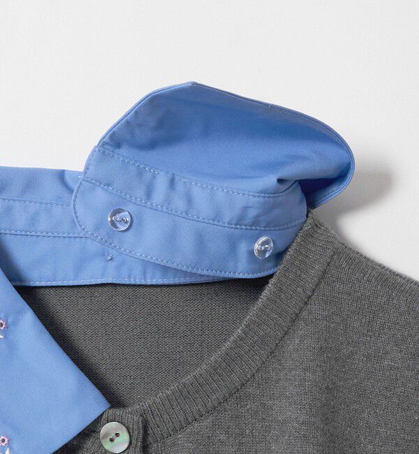 UNITED ARROWS「4WAY エンブロイダリー シャツ コンビ ニット ‐ウォッシャブル‐」|カーディガン|