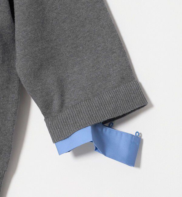 UNITED ARROWS「4WAY エンブロイダリー シャツ コンビ ニット ‐ウォッシャブル‐」|カーディガン|