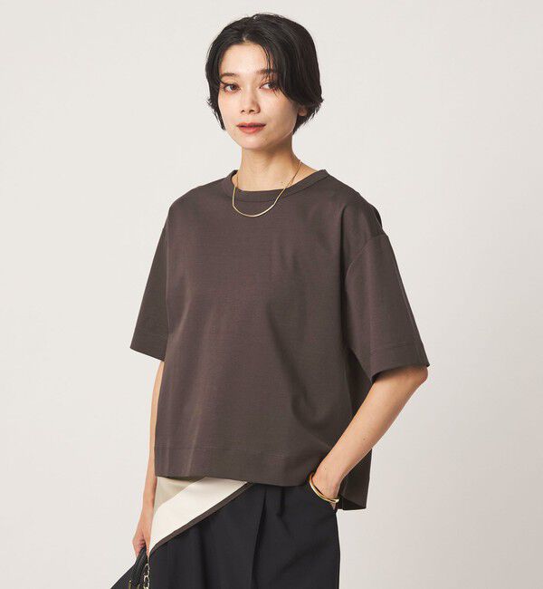 UNITED ARROWS green label relaxing「クロップド ポンチ Tシャツ 2」|Tシャツ・カットソー|DK.BROWN