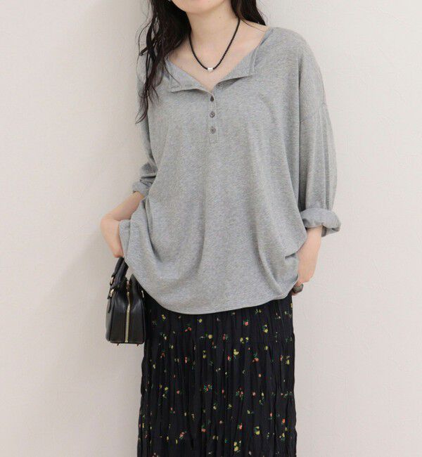 fredy emue「ヘンリー2WAYルーズロンTシャツ」|Tシャツ・カットソー|ミディアムグレー
