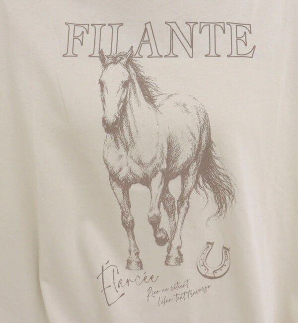 fredy emue「ホースプリント裾ドロストTシャツ」|Tシャツ・カットソー|