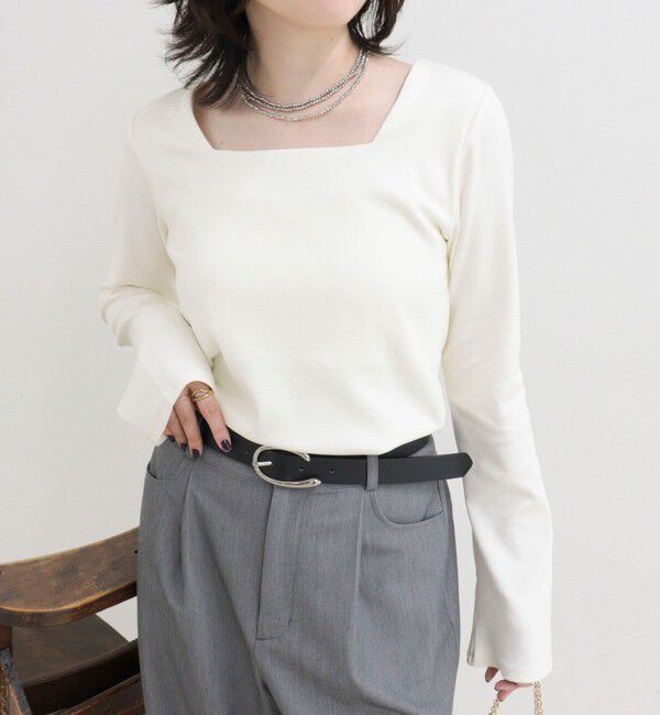 fredy emue「スクエアネックフレアスリーブカットソー」|Tシャツ・カットソー|