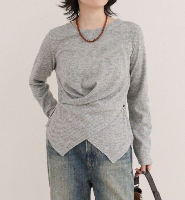 fredy emue「リブニットソーカシュクールプルオーバー」|Tシャツ・カットソー|ライトグレー