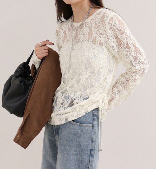 fredy emue「ドロストアシメレースプルオーバーカットソー」|Tシャツ・カットソー|