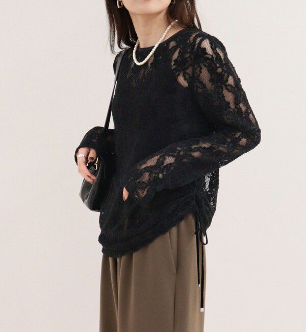 fredy emue「ドロストアシメレースプルオーバーカットソー」|Tシャツ・カットソー|
