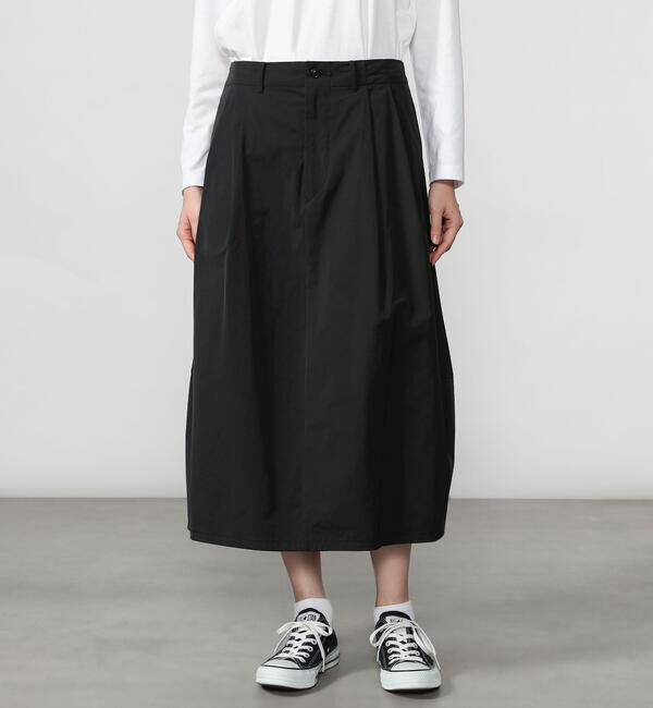  「HAVERSACK | ツイル コクーンロングスカート WOMEN」|スカート|BLACK