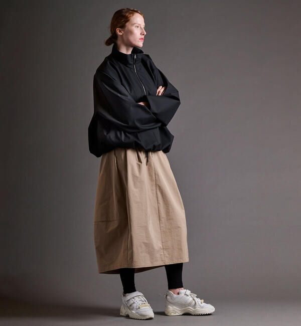  「HAVERSACK | ツイル コクーンロングスカート WOMEN」|スカート|BEIGE
