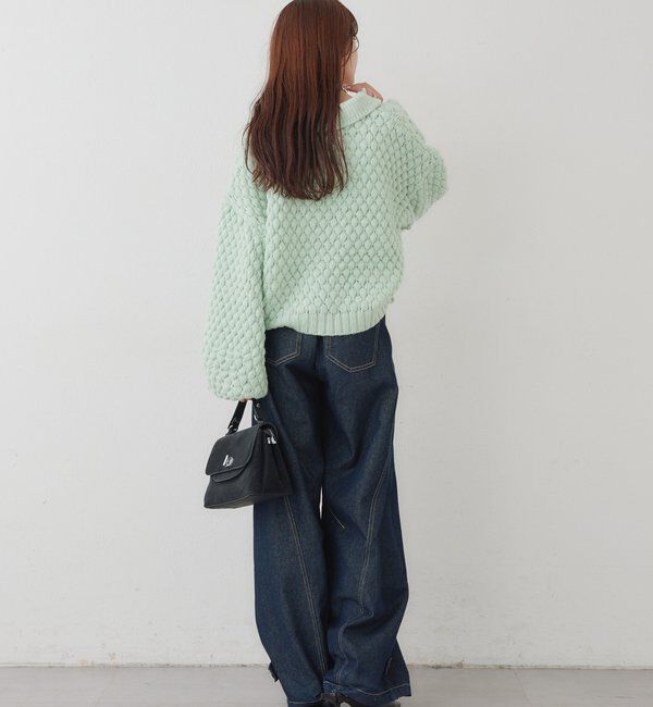  「【BRN／WEB限定カラー】ぽこぽこダブルボタンカーディガン」|カーディガン|