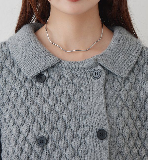  「【BRN／WEB限定カラー】ぽこぽこダブルボタンカーディガン」|カーディガン|