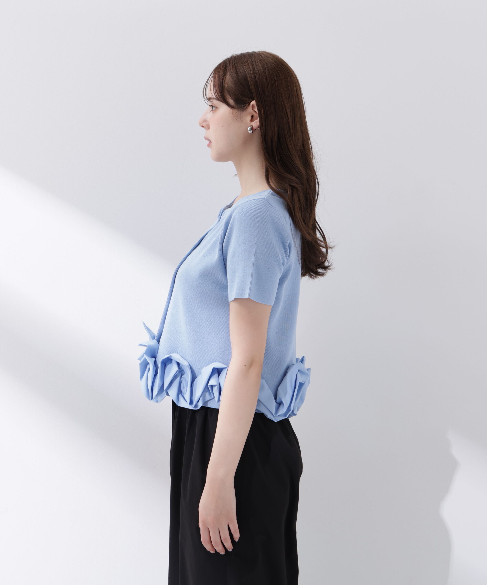PROPORTION BODY DRESSING「＜中川紅葉さん着用＞〈a/mie〉半袖ホイップヘムカーディガン」|カーディガン|