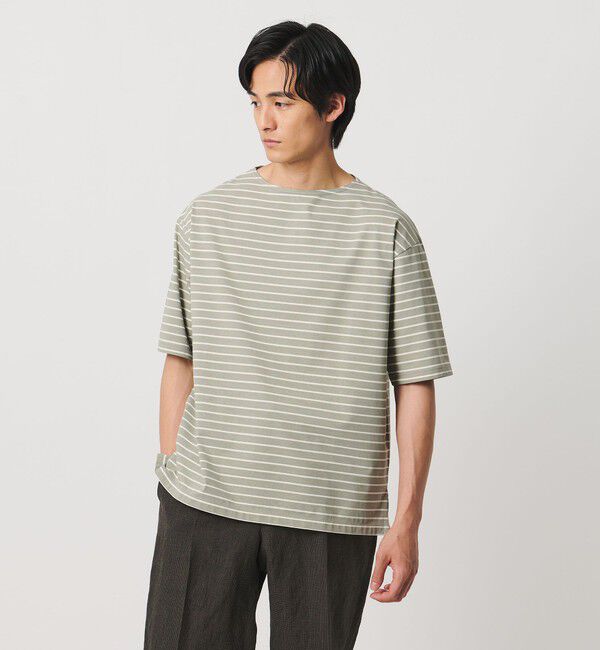 UNITED ARROWS「ジャガード ボーダー バスクシャツ」|Tシャツ・カットソー|OLIVE
