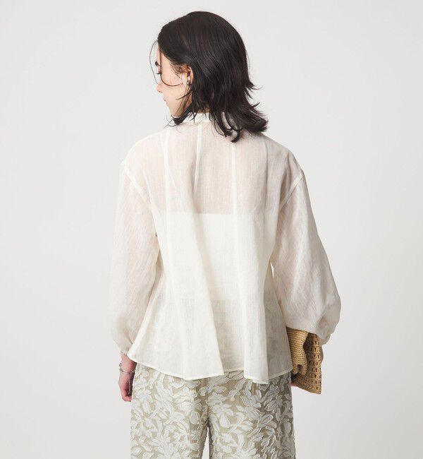 UNITED ARROWS green label relaxing「ラミーライク マチフレア ロングスリーブ ブラウス 通気性」|シャツ・ブラウス|