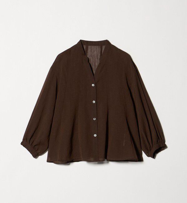 UNITED ARROWS green label relaxing「ラミーライク マチフレア ロングスリーブ ブラウス 通気性」|シャツ・ブラウス|