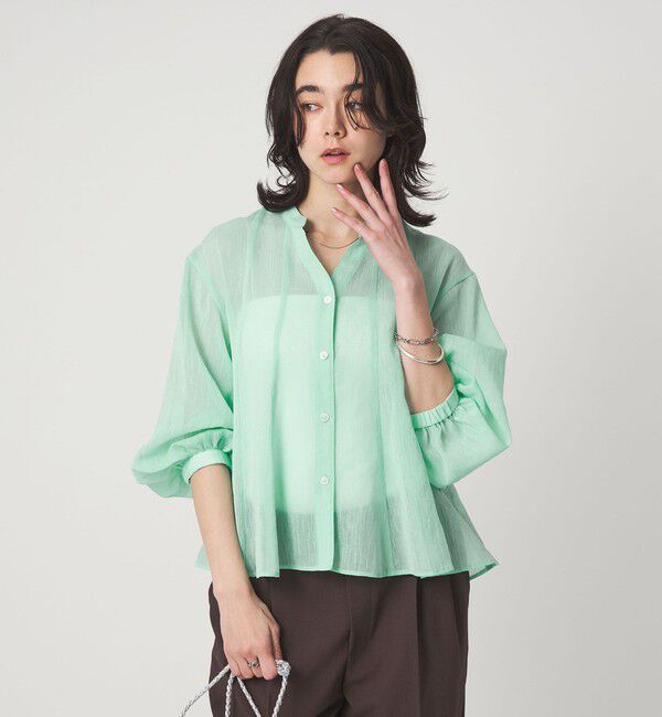 UNITED ARROWS green label relaxing「ラミーライク マチフレア ロングスリーブ ブラウス 通気性」|シャツ・ブラウス|